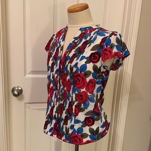 Maison Jules Floral Blouse Size M